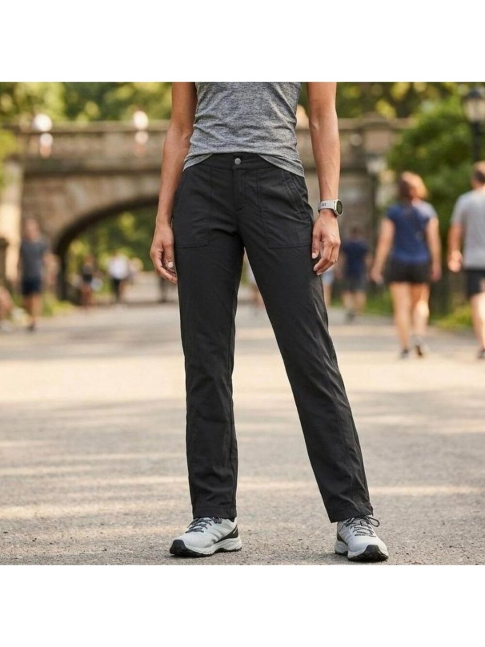 NEW Athleta Trekkie Hike Straight Pants Black Stretchy Outdoors Ripstop 14